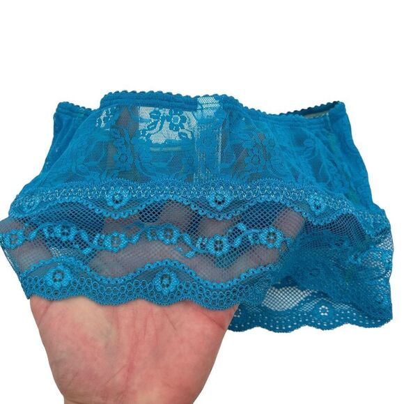 NWT set of 2 b.tempt'd by Wacoal Lace Kiss Bandeau Bras teal and pink size small - Picture 6 of 7